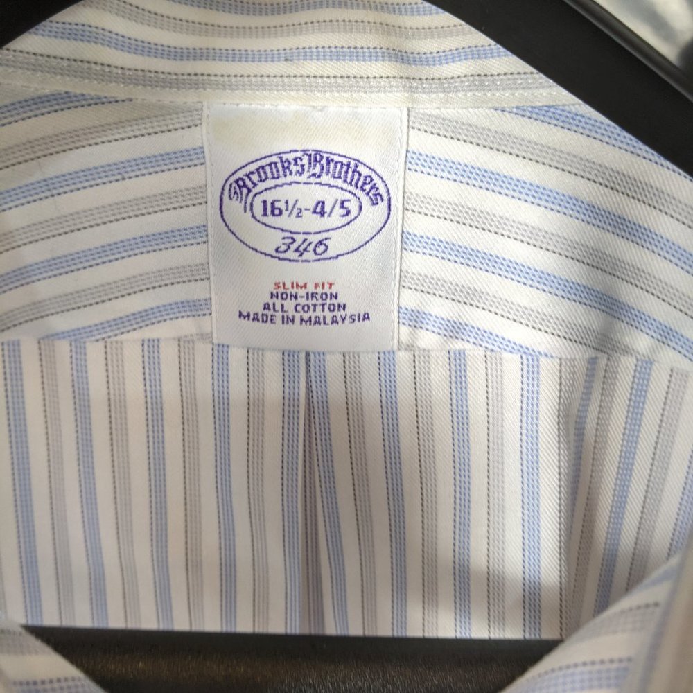 Brooks Brothers Spread Collar Mens' Button Down Dress Shirt Slim Fit - Picture 5 of 8